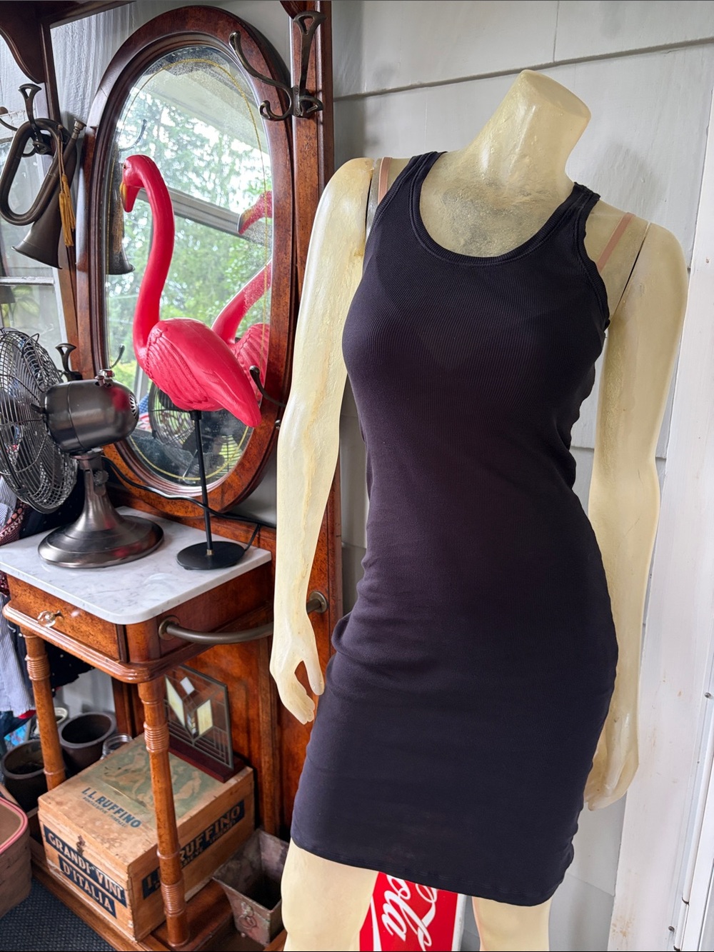 Splendid Black Tank Maxi Dress — Sleek Ribbed Silhouette
